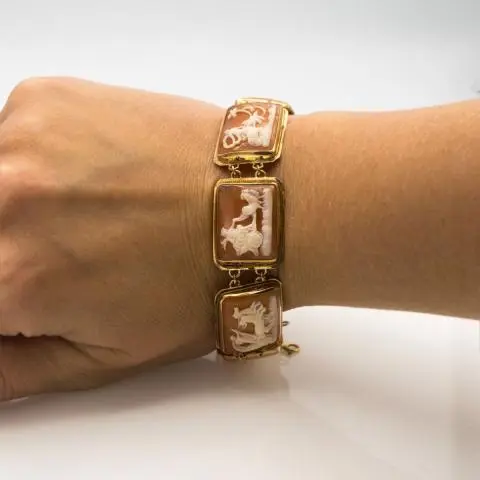 Estate 14k Gold Shell Cameo Bracelet Antique Estate Jewelry in San Francisco