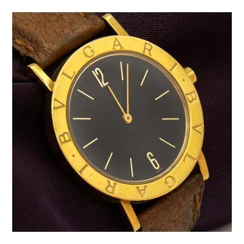 Estate Bvlgari Bulgari Bb 33 Gl Quartz 18k Gold Men Watch