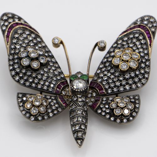 Diamond Butterfly Brooch