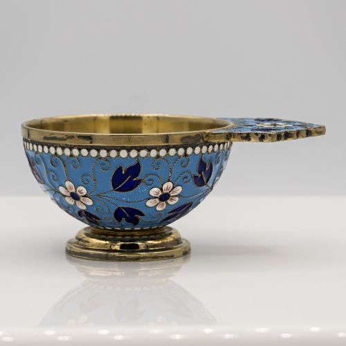 Russian Silver Kovsh With Enamel