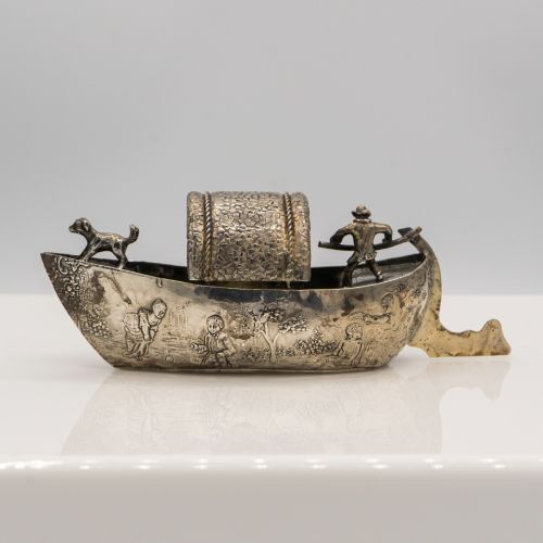 Antique Silver Venice Gondola XIX Century