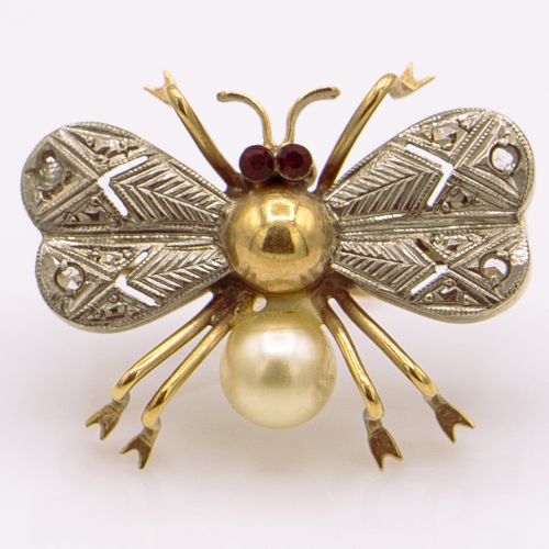 Medium Gold Fly Brooch