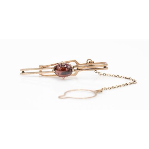 Estate 10K Gold Amber Tie Pin