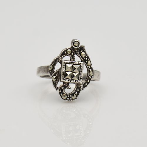 Sterling Silver Marcasite Filigree Ring