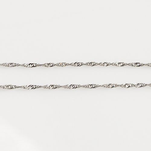 Sparkling 14K White Gold Singapore Chain