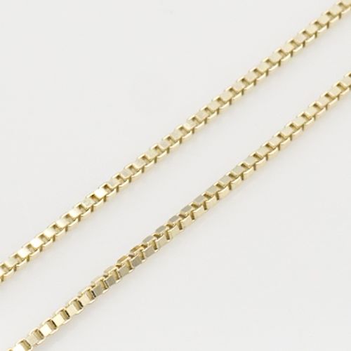 14K Yellow Gold Box Chain Necklace 17" – 0.65mm, Lobster Clasp 2.5g