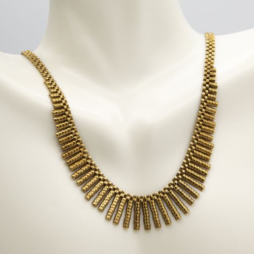 14K (585) Yellow Gold Fringe Necklace