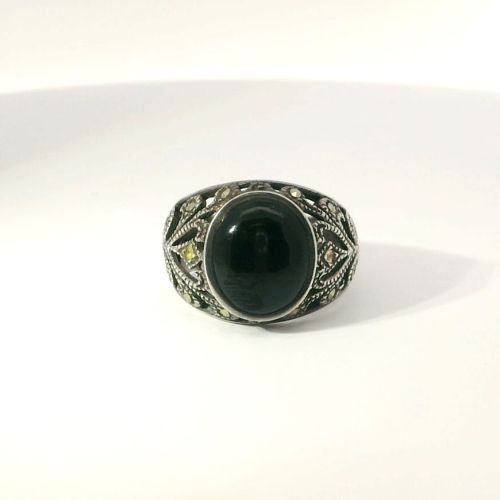 Vintage Onyx 925 Sterling Silver Ring