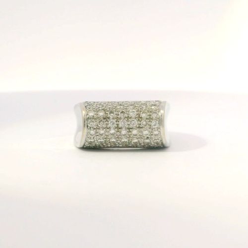 18K White Gold Diamond Ring – 53 Diamonds, 1.06 CTW, Size 6.5