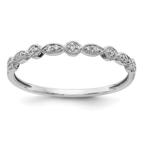 14K White Gold & Diamond Fancy Band (NEW)