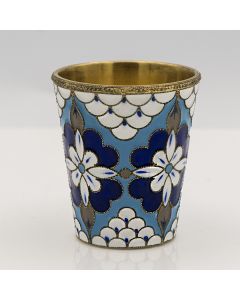 Gilted Sterling Enamel Shot Cup