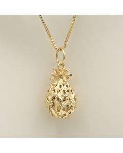 14k Solid Yellow Gold Pineapple Charm (marked as 14k)