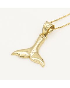 14k Solid Yellow Gold Pendant (marked as14k) Whale Tail