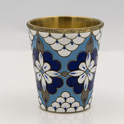 Gilted Sterling Enamel Shot Cup