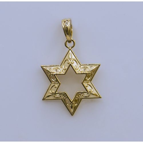 14k ornate pendant  "Star of David"