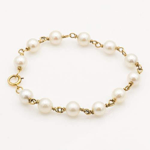 Cultured Pearl 14K Yellow Gold Bracelet