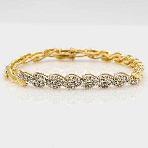 Estate Swirl Design Diamond Bracelet