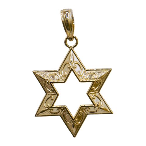 14k ornate pendant  "Star of David"