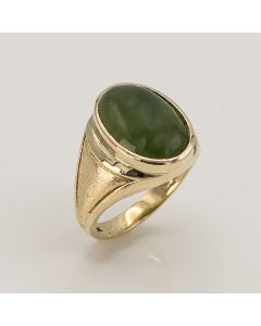 1970's Classic 14K Men's Ring with Jadeite