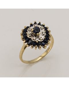 Lovely Heart Shaped Sapphire and Diamond Ring