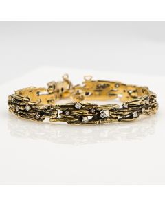 Estate Diamond 14K Yellow Gold Bracelet