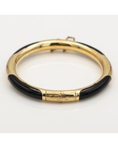 Estate 14k Gold Segment Onyx Bracelet