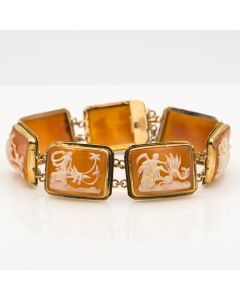 Estate 14k Gold Shell Cameo Bracelet