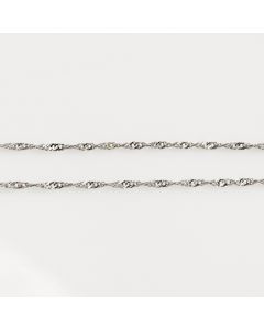 Sparkling 14K White Gold Singapore Chain
