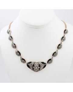 Onyx & Diamond 14k Gold Necklace