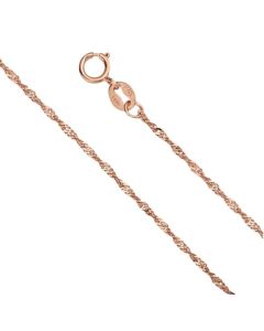 Elegant 14K Rose Gold Singapore Chain Necklace – 17.5"