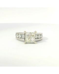 Vintage 14K Gold Princess Cut Diamond Ring