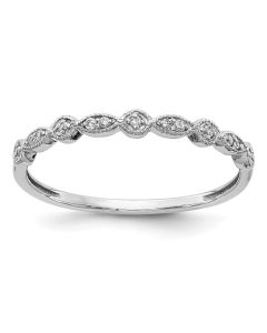 14K White Gold & Diamond Fancy Band (NEW)